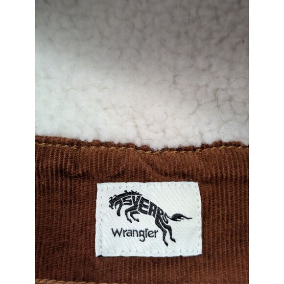 Wrangler Corduroy Jacket Men’s XL Rust Brown Sherpa Lined Trucker Pockets - Picture 9 of 13